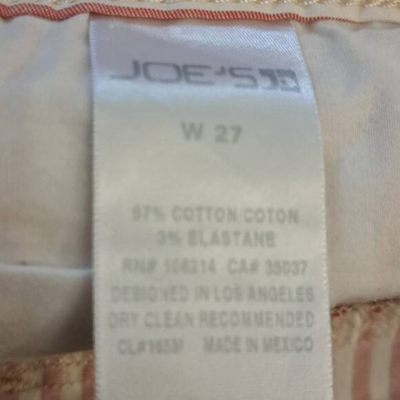 Joe's Jeans Womens Mid waist Denim Shorts Red White Striped Size 27 - Picture 3 of 4